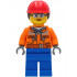 Construction Worker - Female, Orange Safety Jacket, Reflective Stripe, Sand Blue Hoodie, Blue Legs, Red Construction Helmet with Dark Brown Ponytail Hair, Safety Glasses – ГРАДСКИ