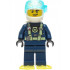 Police - City Officer Dark Blue Diving Suit with Bright Light Yellow Harness, White Helmet, White Air Tanks, Bright Light Yellow Flippers – ГРАДСКИ