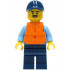 Police - City Officer Shirt with Dark Blue Tie and Gold Badge, Dark Tan Belt with Radio, Dark Blue Legs, Dark Blue Cap, Orange Life Jacket – ГРАДСКИ