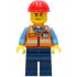Construction Worker - Male, Orange Safety Vest with Reflective Stripes, Dark Blue Legs, Red Construction Helmet, Sweat Drops – ГРАДСКИ