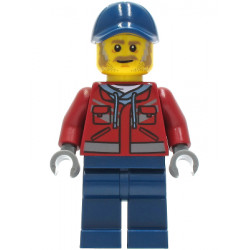 Truck Driver - Male, Dark Red Hooded Sweatshirt, Dark Blue Legs, Dark Blue Cap – ГРАДСКИ