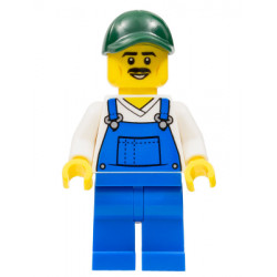 Street Sweeper - Male, Blue Overalls over V-Neck Shirt, Blue Legs, Dark Green Cap, Moustache – ГРАДСКИ