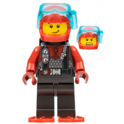 Diver - Male, Red Helmet, Black Air Tanks, Red Flippers – ГРАДСКИ
