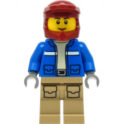 Wildlife Rescue Explorer - Male, Blue Jacket, Dark Red Helmet, Dark Tan Legs with Pockets, Thin Grin – ГРАДСКИ