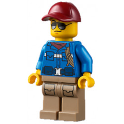 Wildlife Rescue Ranger - Male, Blue Shirt with 'RESCUE' Pattern on Back, Dark Red Cap, Dark Tan Legs with Pockets – ГРАДСКИ
