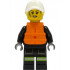Fire - Female, Black Jacket and Legs with Reflective Stripes and Red Collar, White Cap with Bright Light Yellow Ponytail Hair, Orange Life Jacket, Dark Bluish Gray Splotches – ГРАДСКИ