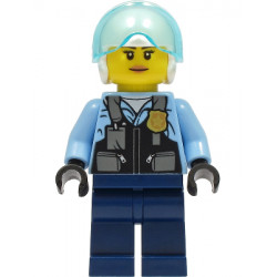 Police - City Helicopter Pilot Female, Safety Vest with Police Badge, Dark Blue Legs, White Helmet – ГРАДСКИ