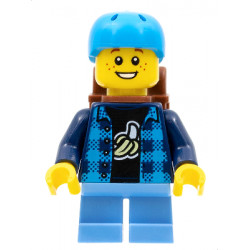 Skateboarder - Boy, Banana Shirt, Dark Azure Helmet, Backpack, Medium Blue Short Legs – ГРАДСКИ