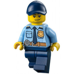 Police - City Shirt with Dark Blue Tie and Gold Badge, Dark Tan Belt with Radio, Dark Blue Legs, Dark Blue Cap with Hole, Stubble Beard – ГРАДСКИ