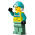 Rescue Helicopter Pilot - Female, Dark Turquoise and Neon Yellow Safety Vest, Sand Green Legs, White Helmet, Trans-Light Blue Visor – ГРАДСКИ
