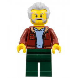 Man, Dark Red Jacket with Bright Light Blue Shirt, Dark Green Legs, Light Bluish Gray Hair, Beard and Sideburns (Rescue Helicopter Transport Driver) – ГРАДСКИ