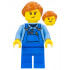 Janitor - Female, Blue Overalls over Medium Blue Shirt, Blue Legs, Dark Orange Hair, Back Print – ГРАДСКИ