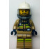 Fire - Reflective Stripes, Dark Tan Suit, White Fire Helmet, Open Mouth with Beard, Breathing Neck Gear with Blue Air Tanks – ГРАДСКИ