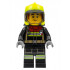 Fire - Male, Black Jacket and Legs with Reflective Stripes and Red Collar, Neon Yellow Fire Helmet, Trans-Brown Visor, Dark Orange Sideburns (Bob) – ГРАДСКИ