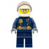 Police - City Motorcyclist Female, Leather Jacket with Gold Badge and Utility Belt, White Helmet, Trans-Brown Visor, Glasses, and Open Mouth Smile – ГРАДСКИ