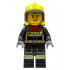 Fire - Male, Black Jacket and Legs with Reflective Stripes and Red Collar, Neon Yellow Fire Helmet, Trans-Brown Visor – ГРАДСКИ