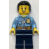 Police - City Officer Female, Bright Light Blue Shirt with Badge and Radio, Dark Blue Legs, Short Black Curly Hair – ГРАДСКИ