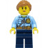 Police - City Officer Female, Bright Light Blue Shirt with Badge and Radio, Dark Blue Legs, Medium Nougat Hair – ГРАДСКИ