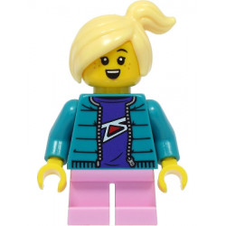 Girl - Dark Turquoise Jacket, Bright Pink Short Legs, Bright Light Yellow Hair – ГРАДСКИ