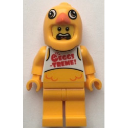 Clemmons - Stuntz Driver, Bright Light Orange Chicken Head Helmet, White Tank Top with 'EGGS-TREME!', Bright Light Orange Legs – ГРАДСКИ