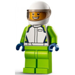 Race Car Driver - Male, White Racing Jacket and Helmet, Lime Legs – ГРАДСКИ