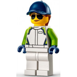 Race Car Mechanic - Female, White Racing Jacket and Legs, Dark Blue Cap with Dark Orange Hair – ГРАДСКИ