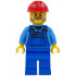 Mechanic - Male, Blue Overalls over Medium Blue Shirt, Blue Legs, Red Construction Helmet, Beard, Back Print – ГРАДСКИ