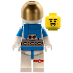 Lunar Research Astronaut - Male, White and Dark Azure Suit, White Helmet, Metallic Gold Visor, Moustache – ГРАДСКИ