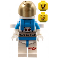 Lunar Research Astronaut - Female, White and Dark Azure Suit, White Helmet, Metallic Gold Visor, Backpack Clips, Open Mouth Smile – ГРАДСКИ