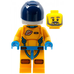 Lunar Research Astronaut - Male, Bright Light Orange and Dark Azure Suit, White Helmet, Dark Blue Visor, Beard – ГРАДСКИ