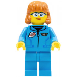 Lunar Research Astronaut - Female, Dark Azure Jumpsuit, Dark Orange Hair, Safety Glasses – ГРАДСКИ