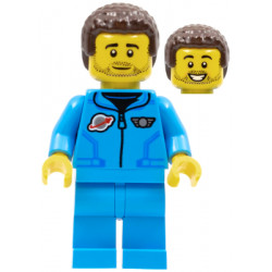 Lunar Research Astronaut - Male, Dark Azure Jumpsuit, Dark Brown Coiled Hair, Stubble – ГРАДСКИ