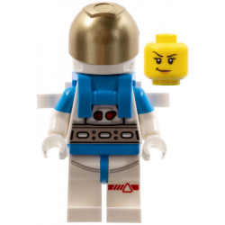 Lunar Research Astronaut - Female, White and Dark Azure Suit, White Helmet, Metallic Gold Visor, Backpack Clips, Smirk – ГРАДСКИ
