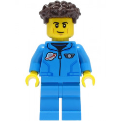 Lunar Research Astronaut - Male, Dark Azure Jumpsuit, Dark Brown Coiled Hair with Short Straight Sides – ГРАДСКИ