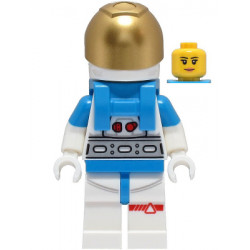 Lunar Research Astronaut - Female, White and Dark Azure Suit, White Helmet, Metallic Gold Visor, Peach Lips Smile – ГРАДСКИ