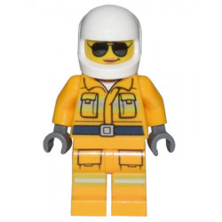Fire - Reflective Stripes, Bright Light Orange Suit, White Helmet, Sunglasses – ГРАДСКИ