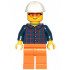 Construction Worker - Male, Dark Blue Plaid Button Shirt, Orange Legs, White Construction Helmet, Safety Glasses – ГРАДСКИ