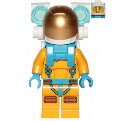 Lunar Research Astronaut - Female, Bright Light Orange and Dark Azure Suit, White Helmet, Metallic Gold Visor, Backpack Lights – ГРАДСКИ