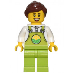 Farmer - Female, Lime Overalls over White Shirt, Lime Legs, Reddish Brown Hair, Freckles – ГРАДСКИ