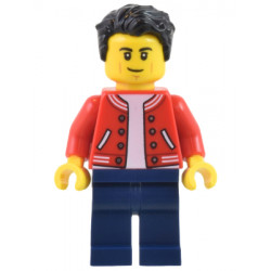 Man - Red Jacket, Dark Blue Legs, Black Hair, Smirk and Cheek Lines – ГРАДСКИ
