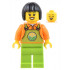 Farmer - Female, Lime Overalls over Orange Shirt, Lime Legs, Black Short Hair – ГРАДСКИ
