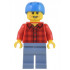 Electric Scooter Rider - Red Plaid Flannel Shirt, Sand Blue Legs, Dark Azure Helmet, Light Bluish Gray Eyebrows – ГРАДСКИ