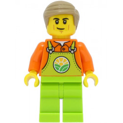 Train Worker - Male, Orange Shirt, Lime Overalls, Dark Tan Hair – ГРАДСКИ