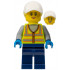 Forklift Driver - Female, Neon Yellow Safety Vest, Dark Blue Legs, White Cap with Bright Light Yellow Ponytail Hair – ГРАДСКИ
