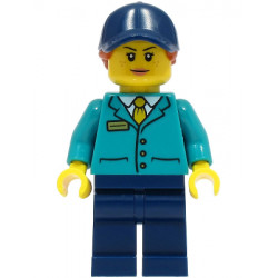 Train Platform Guard - Female, Dark Turquoise Shirt, Dark Blue Legs and Cap, Dark Orange Hair – ГРАДСКИ