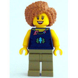 Female, Dark Blue Top with Trees and Necklace, Olive Green Legs, Medium Nougat Hair – ГРАДСКИ