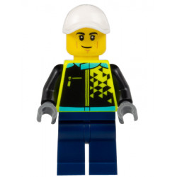 Sports Car Driver - Male, White Cap, Neon Yellow Jacket, Dark Blue Legs – ГРАДСКИ