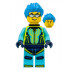Stuntz Driver - Male, Medium Azure and Neon Yellow Jumpsuit, Dark Azure Spiked Hair, Black Neck Bracket – ГРАДСКИ