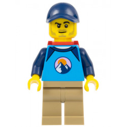 Go-To Gary - Dirt Bike Rider, Male, Dark Azure and Dark Blue Shirt with Mountains, Dark Tan Legs, Dark Blue Cap, Red Backpack – ГРАДСКИ