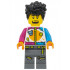 Stuntz Driver - Male, White Jumpsuit with Magenta and Dark Azure Arms, Dark Bluish Gray Legs, Black Tall Coiled Hair, Goatee – ГРАДСКИ